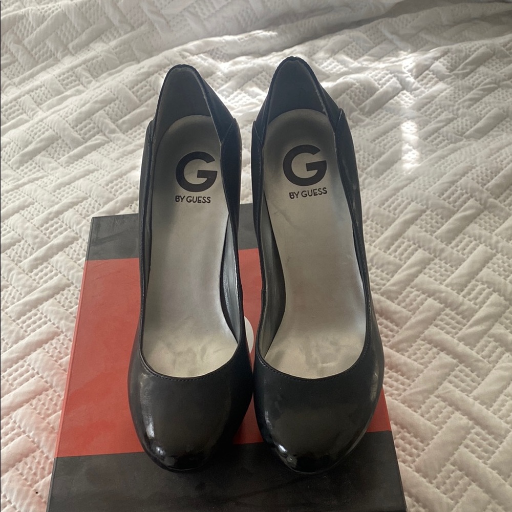 Guess Black Patent Leather Heels with Platform